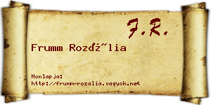Frumm Rozália névjegykártya